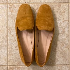 J Crew suede smoking slipper loafer in roasted cider color